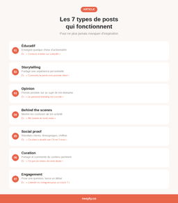Les 7 types de posts LinkedIn pour freelances