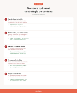 Checklist des 5 erreurs qui tuent ta stratégie de contenu freelance
